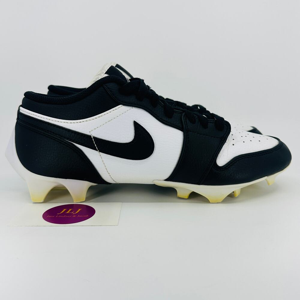 Jordan 1 Low TD Football Cleats 'Panda' Black White FJ6245-100 Men's Size 9